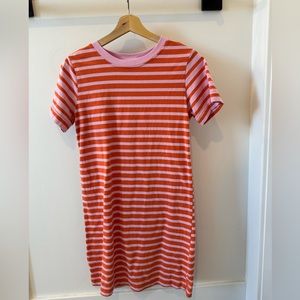 Pink stripped Tee shirt dress